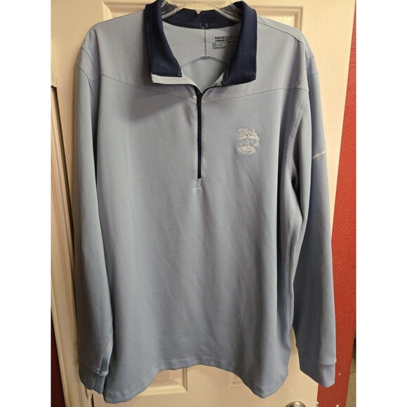 Nike Pullover Mens Light Blue Dri-FIT Turnberry Scotland Quarter Zip XXL - Picture 1 of 7
